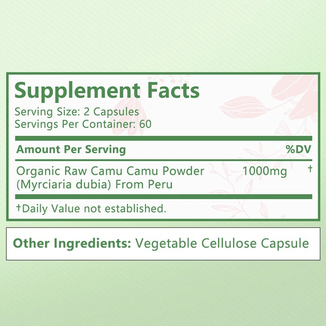 CAMU CAMU 1000MG Natural Fruit Superfood High Vitamin C Immune Booster