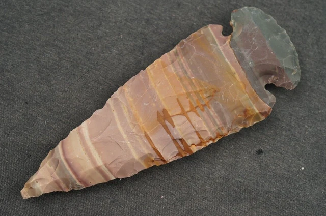 Hard Hat 3.9" Flint Spearhead Head Point Knife Blade Arrowhead B687