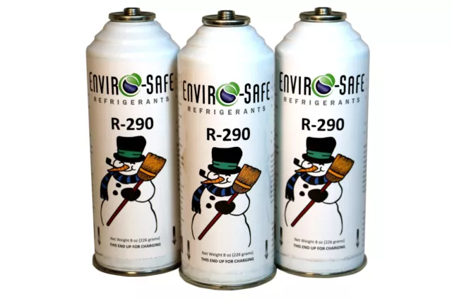 3 CANS Enviro-Safe R-290 R290 NEW Stand Alone Fridge Freezer EPA REG* #8000A-3