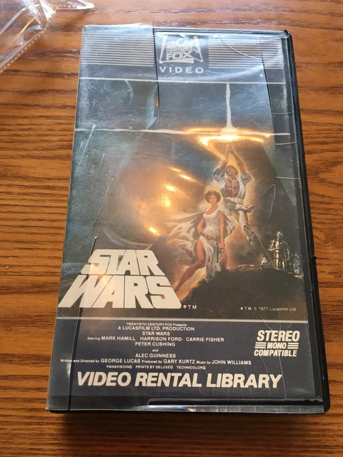 Star Wars VHS Fox Video Rental Library THREE matching serial number stickers