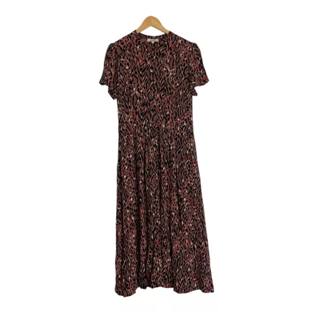 Somerset by Alice Temperley Brown Animal Print Maxi Shirt Dress Size 10