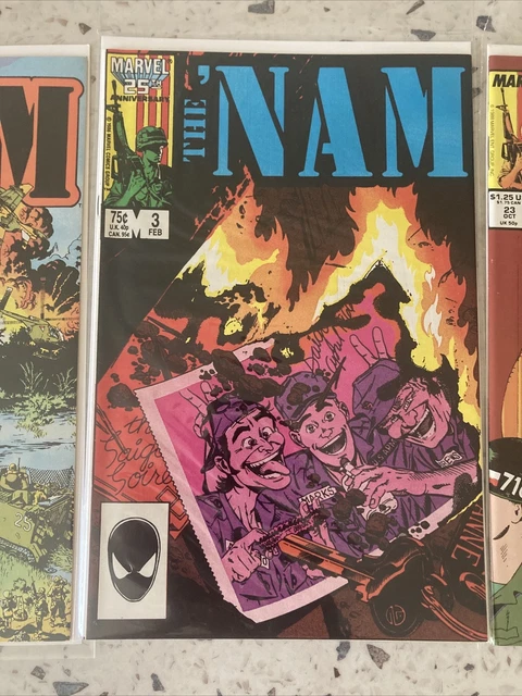 The Nam 1, 3, & 23 VF- to NM- Marvel Copper Age, 1986 Great Series 3