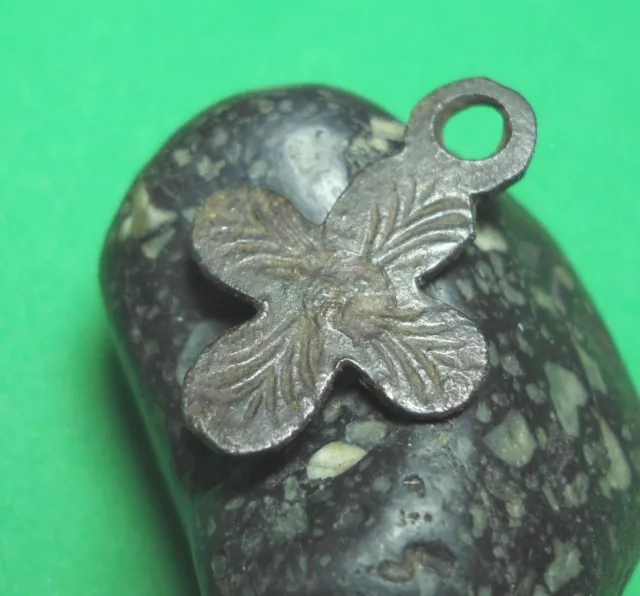Ancient Bronze Cross Wearable Pendant Antique Rare C122 3