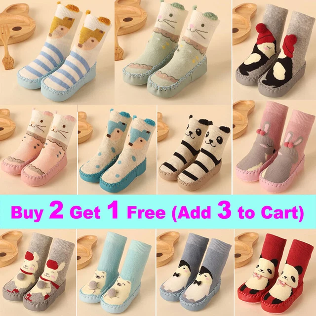 Girls  Baby Toddler Anti-slip Slippers Socks Kids Soft Cotton Boys Winter Shoes