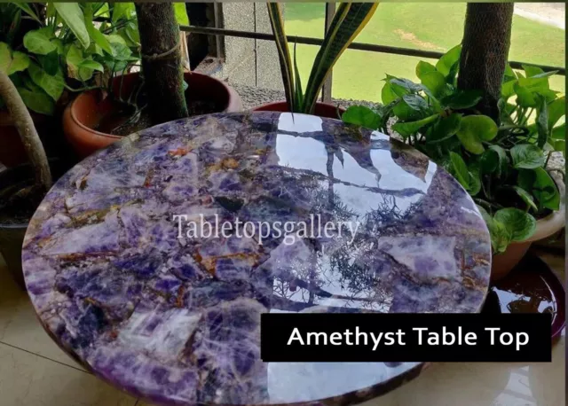 Amethyst Stone Random Dine Table Counter Top Table Coffee Table  Father's Gift