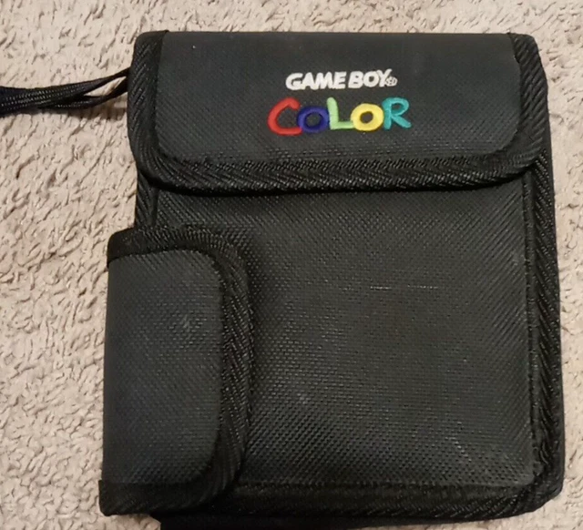 Vintage Original Nintendo Gameboy Color 7" x 6" Black Carrying Case w/ Strap
