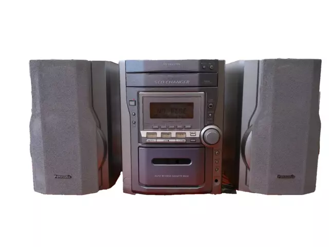 Panasonic Hi-Fi Stereo System 5 Disk Changer/Cassette Player/Speakers (USED)