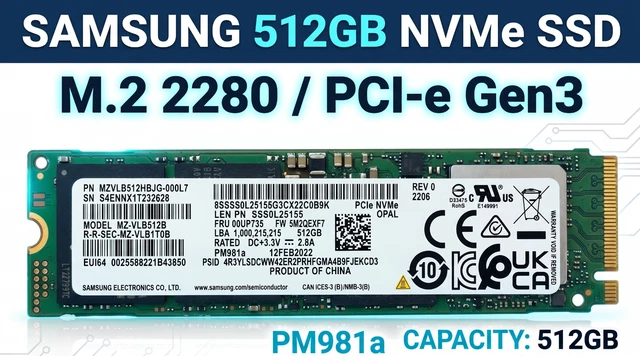 SAMSUNG PM981A 256 GB M.2 2280 PCIe Gen3 x4 NVMe Solid State Drive