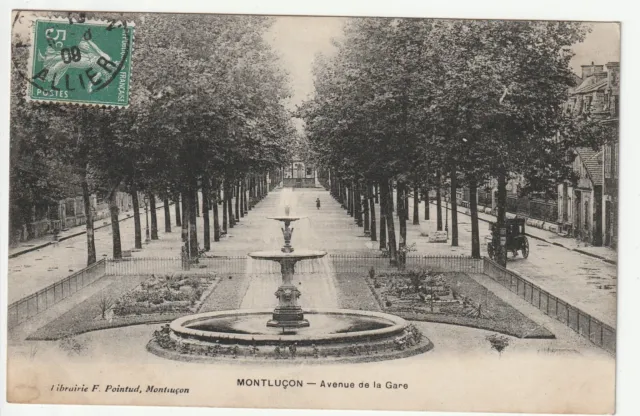MONTLUCON - Allier - CPA 03 - la Fontaine de l' Avenue de la Gare