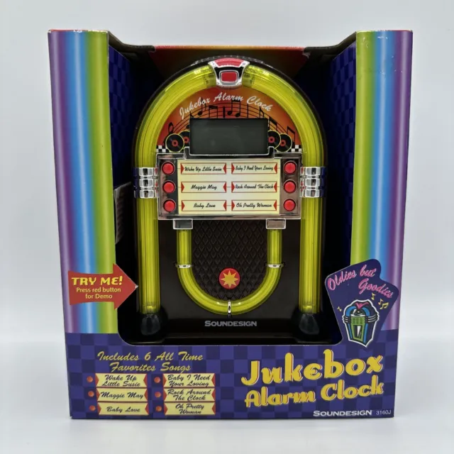 Lighted Jukebox Alarm Clock 6 Songs SOUNDDESIGN