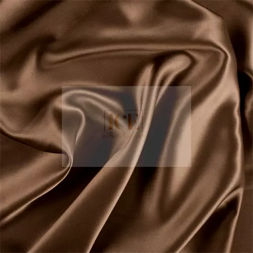 Silky French (Brown) Charmeuse Stretch Satin Fabric By The Yard _ 60" Wide