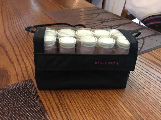 Remington Travel Portable Hot Roller Non Slip Curlers Set 10 w/ Case No Clips