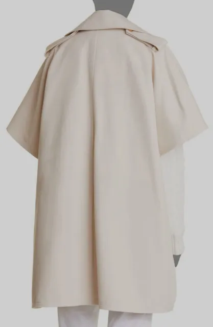 $1246 MAX MARA Women's Beige Cotton 'Gabardine' Italy Cape Jacket Coat ...