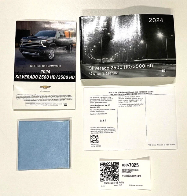2024 CHEVROLET SILVERADO 2500Hd / 3500Hd Gas Owners Manual Set Oem Item
