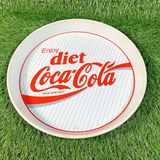 Vintage Diet Coke Coca-Cola Metal Drinks Tray Pub Bar Advertising Enjoy 12”