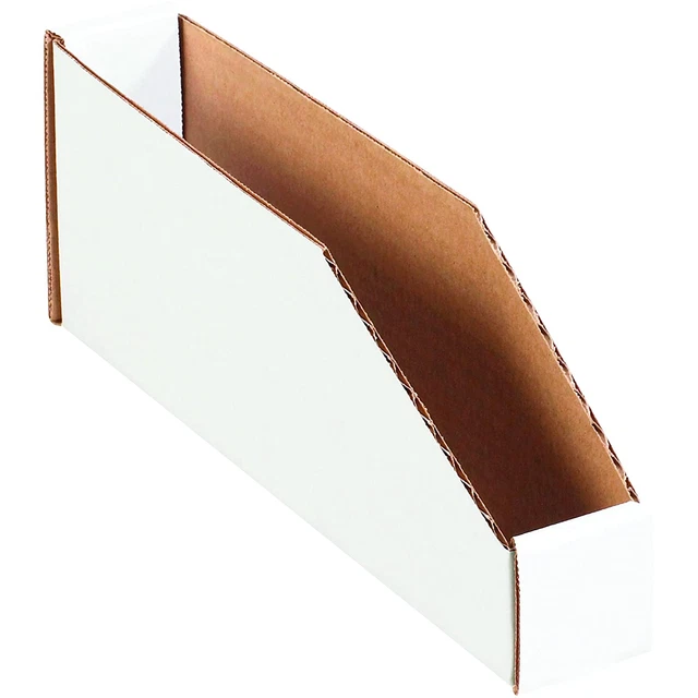 White Open Top Bin Heavy Duty Shipping 2 x 12 x 4 1/2 Oyster White Pack of 50
