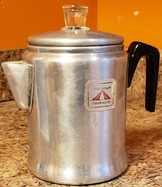 VINTAGE CENTURY ALUMINUM ware 7 Cup Coffee Pot Percolator Camping USA 5