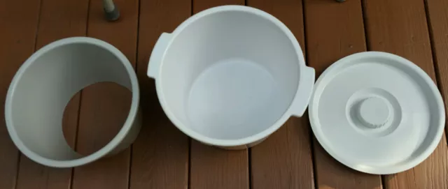 Commode 3-Piece Pail With Lid 12 Quart  Off White
