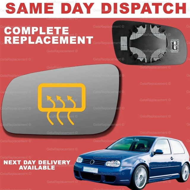 VW GOLF MK4 9604 wing mirror glass Left Passenger Side HEATED £12.99