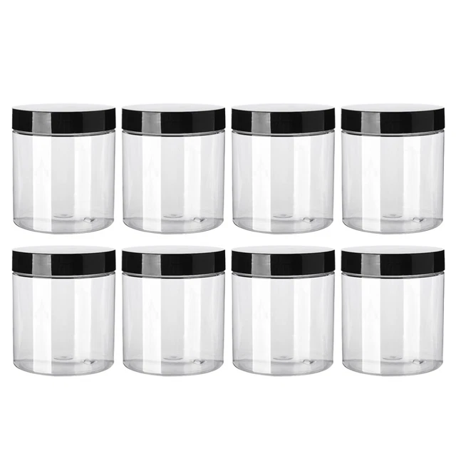 8 pz contenitore crema trasparente rotondo bocca larga - crema - vetro contenitore crema in plastica