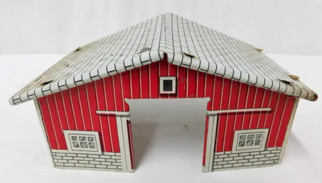 Ohio Art 1950s Tin Litho Barn Only for Farm Layout Open Hay Shed Playset O toy