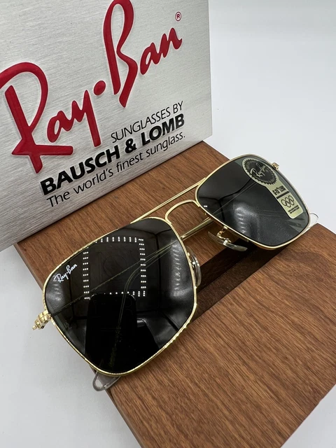 New Vintage B&L Ray Ban Small Caravan 52mm Gold L0226 Square Aviator USA NOS New Vintage B&L Ray Ban Small Caravan 52mm Gold L0226 Square Aviator USA NOS