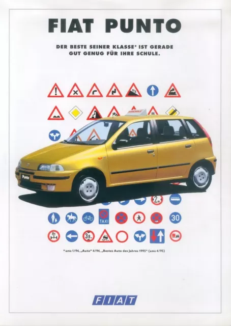 Fiat Punto Fahrschule Prospekt D brochure driving school broschyr broszura