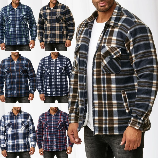 Camisa De Leñador Para Hombre - Franela Térmica A Cuadros De Manga Larga