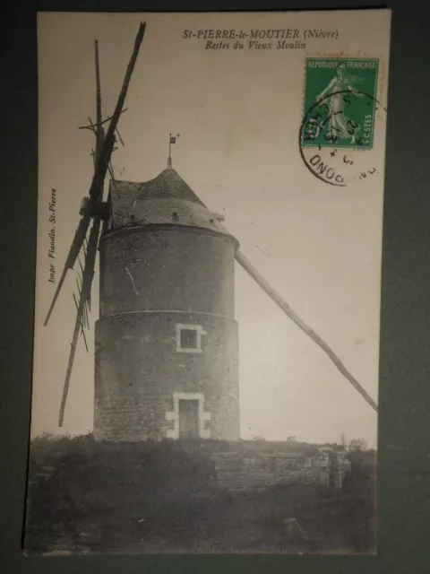 CPA carte postale ancienne saint pierre moutier Nièvre vieux moulin