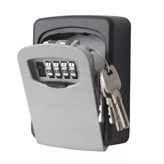 Wall Mounted Key Safe 4 Digit Combination Key Safe Outdoor Security Key Lock Box