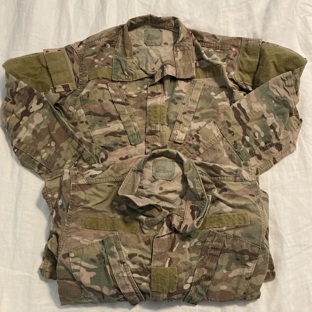 Lot Of 2 USED ARMY OCP MULTICAM FLAME RESISTANT COMBAT UNIFORM TOP FR COAT