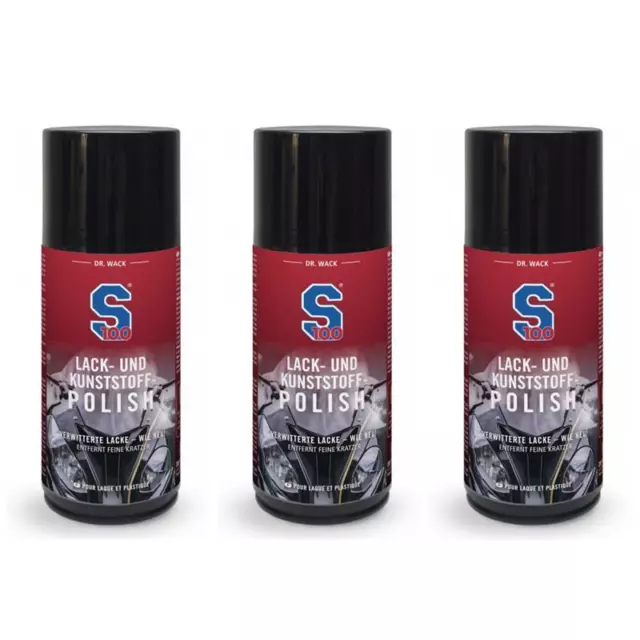 3 x S100 Lack- und Kunststoff Polish 220ml 2480 Motorrad-Politur Tiefenglanz