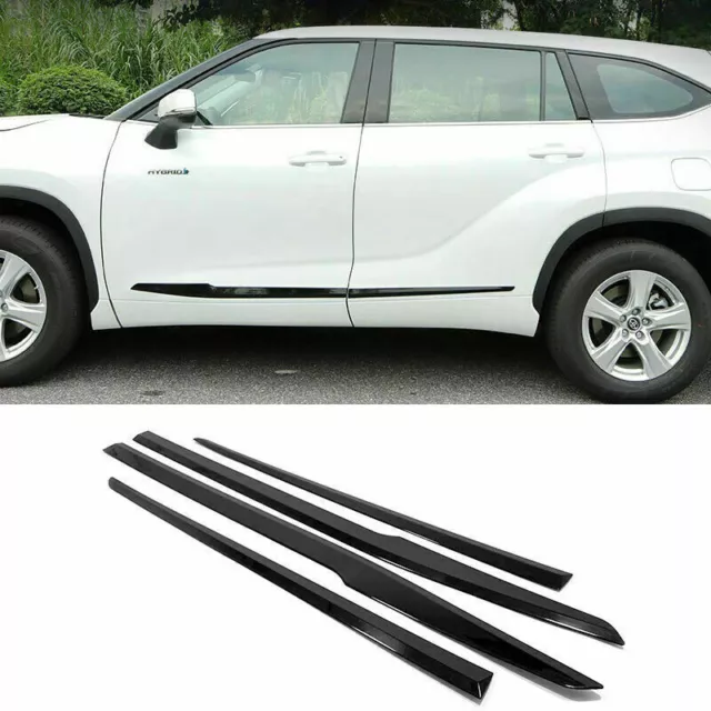 4*Black Body Side Door Molding Liner Trim For Toyota Highlander/Kluger 2020-2023