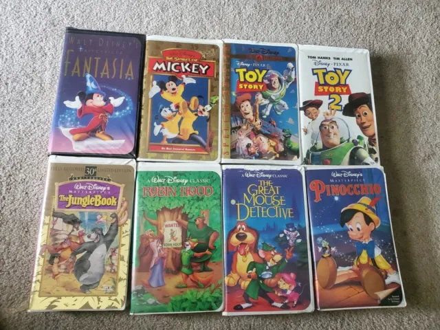LOT OF WALT Disney VHS Tapes. Mickey Mouse, Jungle Book, more. Black ...