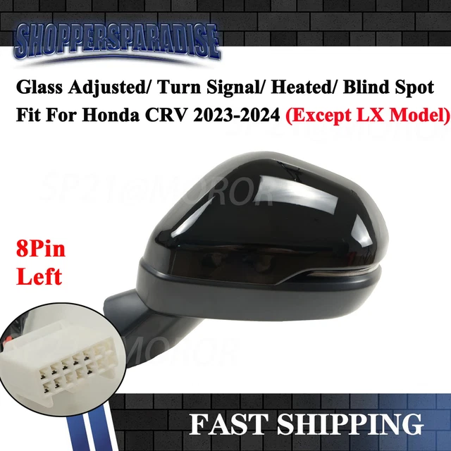 BLACK FOR HONDA CRV 2023 2024 Left Driver Door Mirror 8 Wire Heated