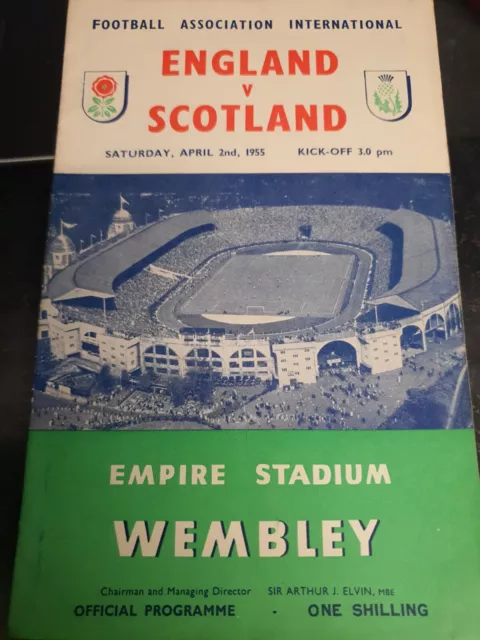 England v Scotland April 2nd 1955 football programme