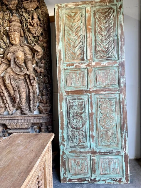Reclaimed Wood Carved Door, Rustic Barndoor, Sliding Door, Bedroom Door, UNIQ 96