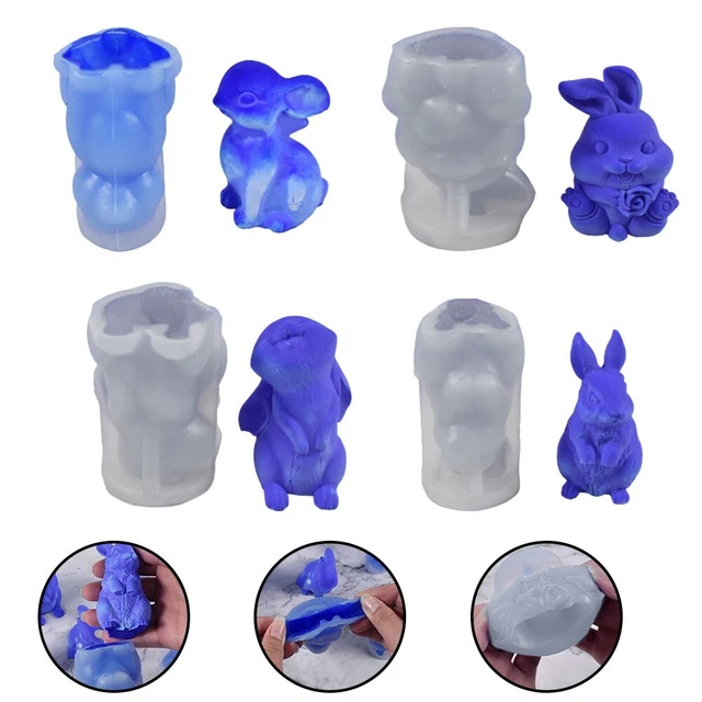 Candle Mold Cake Mould Birthdays Easter Spring Candles 3D Decoration Rabbit