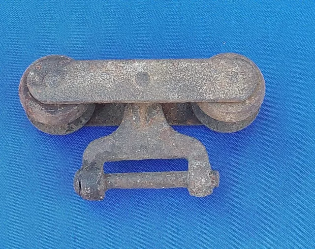 Antique Salvage Vintage Cast Iron Barn Door Hardware Slider Roller Hanger