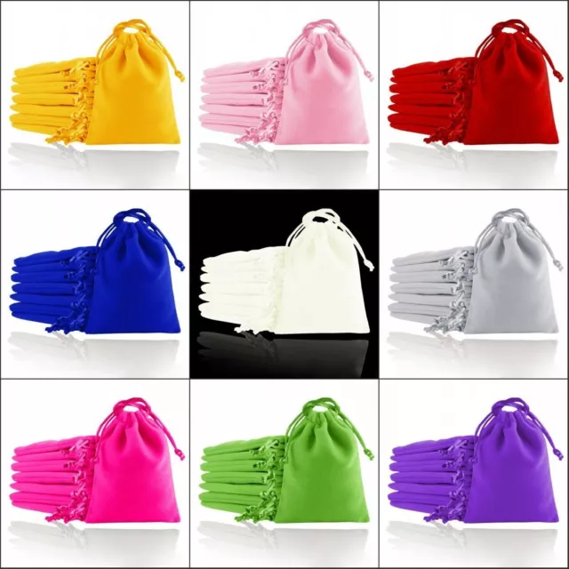 Velvet Jewellery Gift Bags Drawstring Pouches 7x9cm 8x10 10x12 12x16 15x20cm