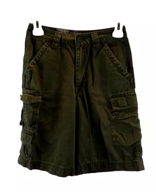 Arizona Jean Co.  Boy's Size 12 Regular Army Oliva Green Cargo Shorts - EUC