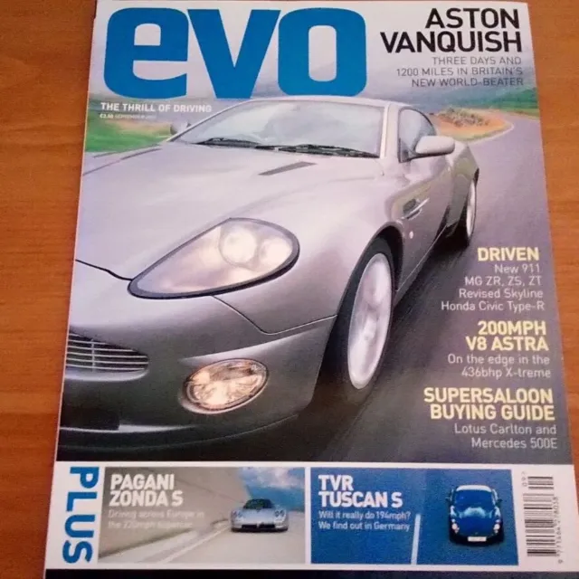 Evo magazine,issue 35,September 2001, Pagani Zonda S, MG ZR,ZS,ZT