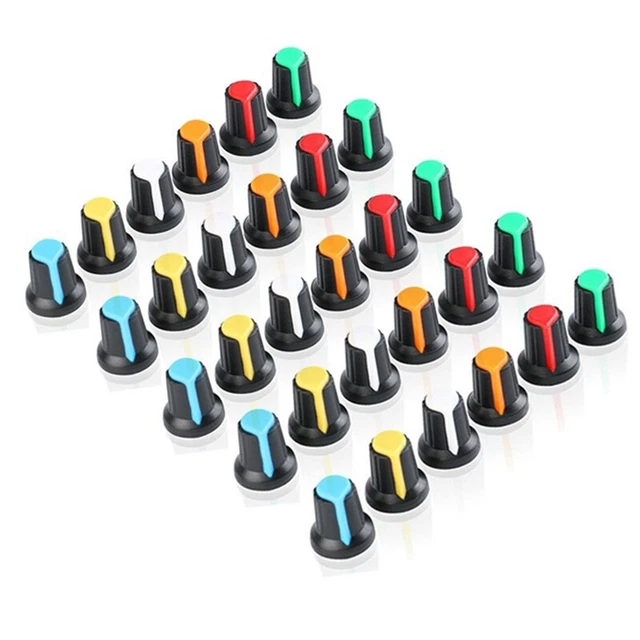 120pcs Potentiometer Button Kit, Plastic Button Cap, 6mm Diameter J7O7