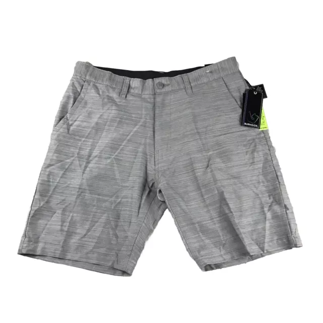 Burnside Shorts Mens 34 Gray Stretch Hybrid Series Land Sea Board Short NWT