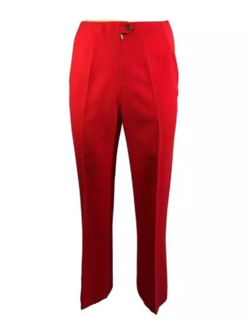 Vintage Fletcher Jones Tailored Women Red Straight Leg Pants Wool Retro 1970's
