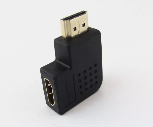 50x 19pin HDMI Male to Female M/F Right Angle 90D Gold Plated Adapter Converter 3