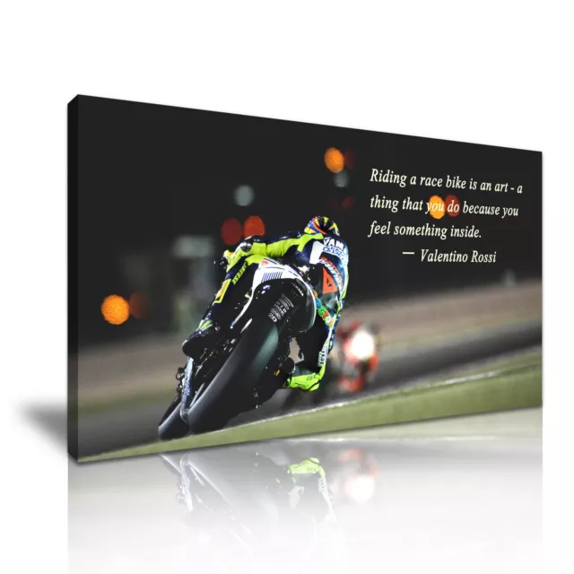 Ducati MOTO GP Valentino Rossi Quote Canvas Wall Art Picture Print 60x30cm