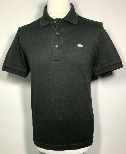 MENS LACOSTE BLACK Polo Shirt Size S Stretch Fit Devanlay Black