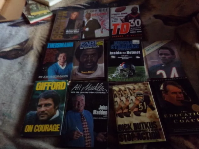 Fabulous Lot Of 13 Vintage Football Themed Books - Jerry Rice, Marcus Allen ++++