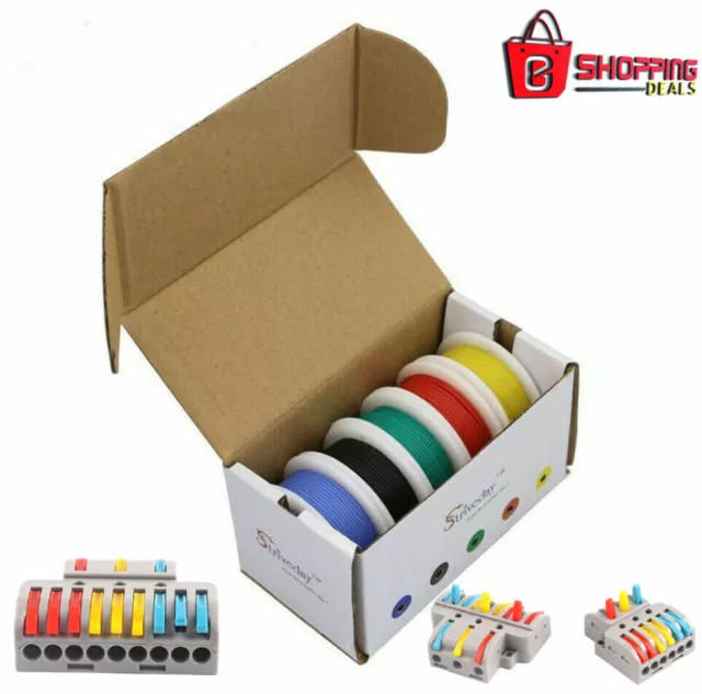 Flexible Silicone Wire Cable Mix Colours Electrical Copper DIY AWG Connector New